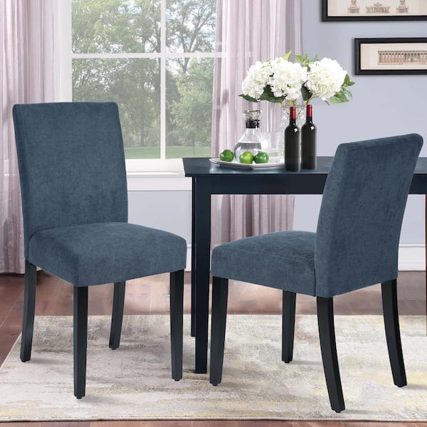 Homy Casa Lowe Navy Upholstered Dining Chairs(Set of 2)