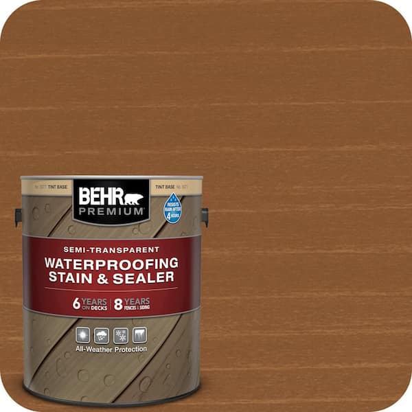 1 gal. #ST-110 Chestnut Semi-Transparent Waterproofing Exterior Wood Stain and Sealer