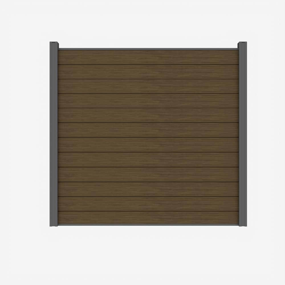 LH EP Complete Kit 6 ft. x 6 ft. Embossed Brown WPC Composite Fence ...