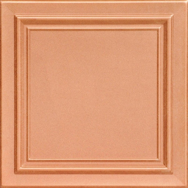 A La Maison Ceilings Line Art Copper Penny 1.6 ft. x 1.6 ft. Decorative Foam Glue Up Ceiling Tile (21.6 sq. ft./Case)