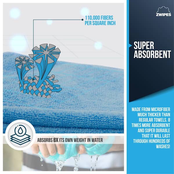 DI Microfiber All Purpose Towel Blue - 16 x 16 - Detailed Image