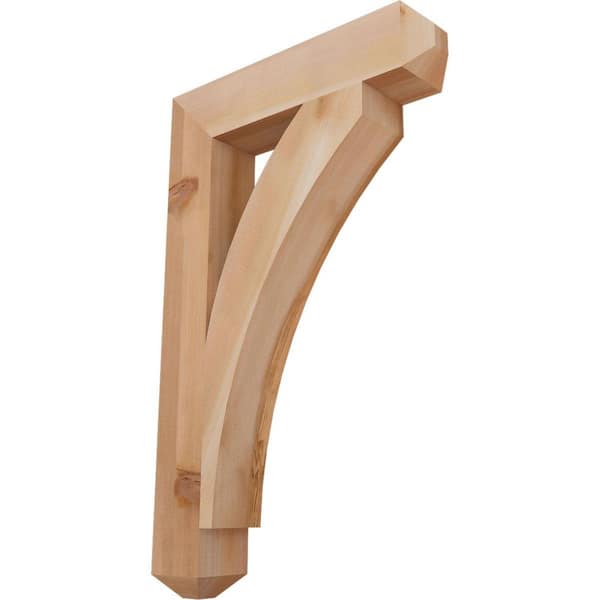 Ekena Millwork 3.5 in. x 32 in. x 20 in. Western Red Cedar Thorton Craftsman Smooth Bracket