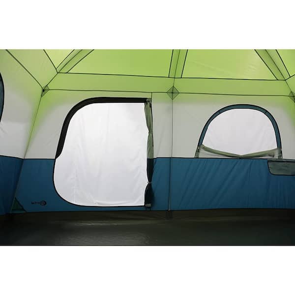Core 6-Person Straight Wall Cabin Tent With Screen Room - Gray/Green