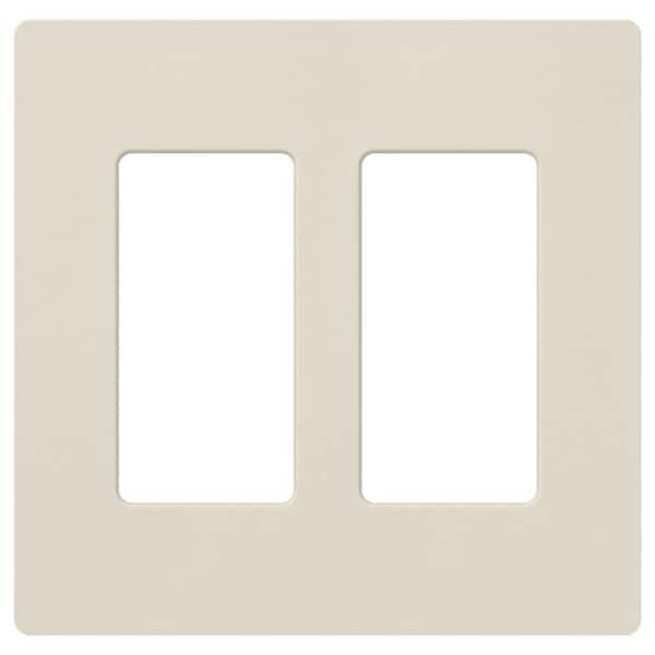 Lutron Claro 2 Gang Wall Plate for Decorator/Rocker Switches, Satin, Pumice (SC-2-PM) (1-Pack)