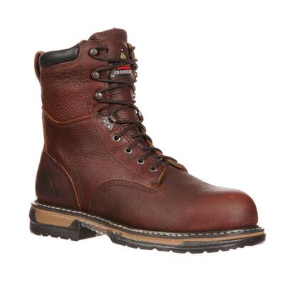 Men's IronClad Waterproof 8 inch Lace Up Work Boots - Steel Toe - Brown 8 (M)