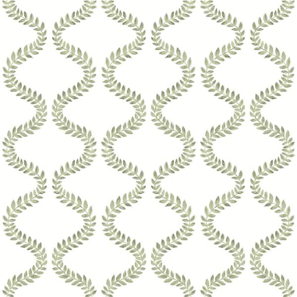 York Wallcoverings Florentine Green Vine Trellis Peel and Stick Wallpaper