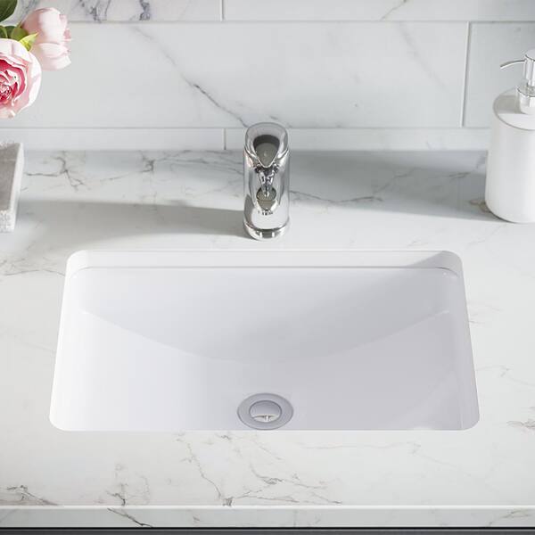 Mr Direct 20 3 4 In Undermount Bathroom Sink White With Sinklink And Pop Up Drain Chrome U1913w Slw C - What Sizes Do Undermount Bathroom Sinks Come In