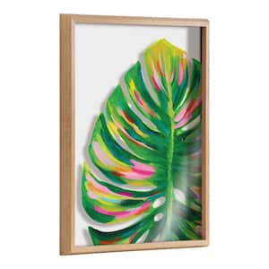 Monstera by Ettavee Framed Nature Printed Glass Wall Art Print 24.00 in. x 18.00 in.
