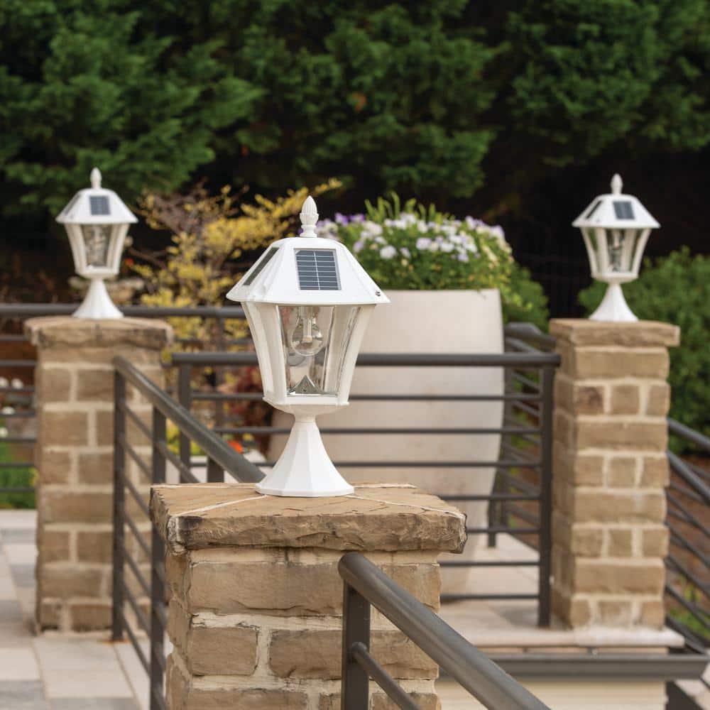 Baytown II White Outdoor Solar LED Lamp Post Light