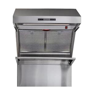 Forno Savona 36 in. Wall Mount Range Hood with Red Light Warmers/Shelf/Back Splash Hybrid Filters in Stainless Steel, Silver