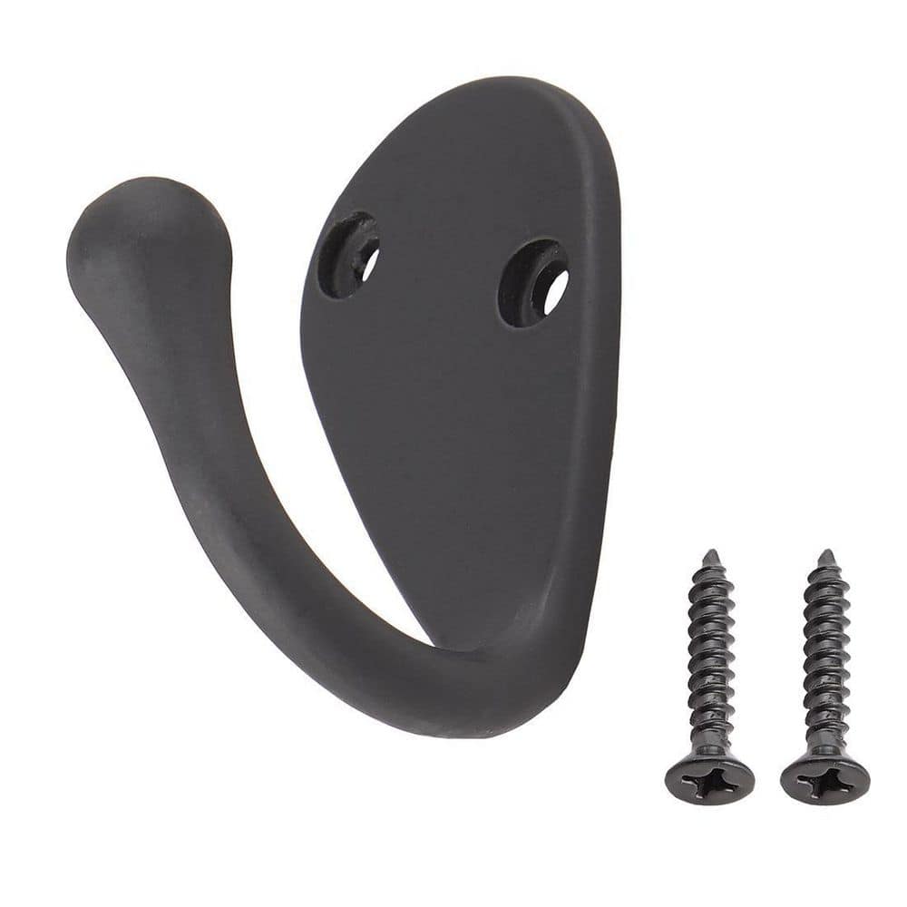 Everbilt Matte Black Single Robe Hook 20970 - The Home Depot