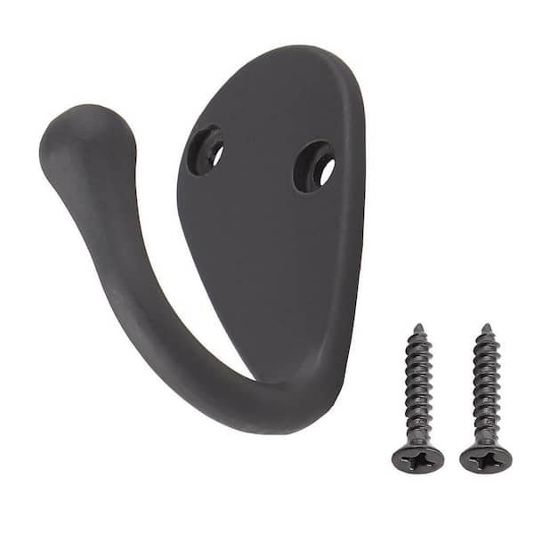 Everbilt J-Hook Robe/Towel Hook Single Hook in Matte Black