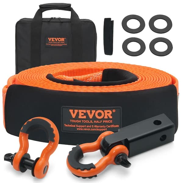 VEVOR 30 in. Recovery Tow Rope 36000lbs. Heavy-Duty Off Road Snatch Strap Extreme Duty Energy Snatch Strap for Jeep Truck ATV
