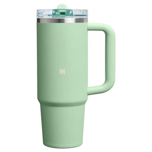 30 oz. Insulated Stainless Steel Cup Flip Straw Tumbler with Leakproof Lid, Compatible for Travel in Pistachio