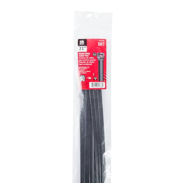 6-inch UV Resistant Black Multi-Purpose Cable Tie, 45-lb Tensile