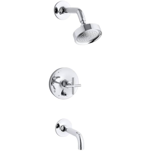 KOHLER Purist 1-Handle Single-Spray Tub and Shower Faucet Trim in Polished Chrome (Valve Not Included)