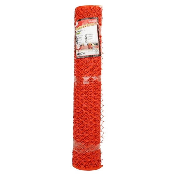 4 ft. x 100 ft. Orange Heavy-Duty Diamond Grid Construction Snow/Safety Barrier Fence