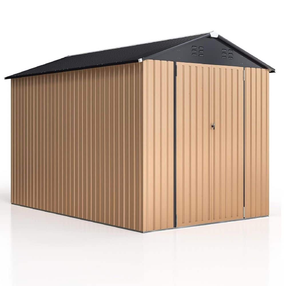 8 ft. W x 12 ft. D Outdoor Storage Metal Shed with Updated Frame Structure 