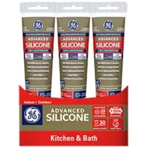 Advanced Silicone 2 Caulk 2.8 oz Kitchen and Bath Sealant Clear (12-pack)