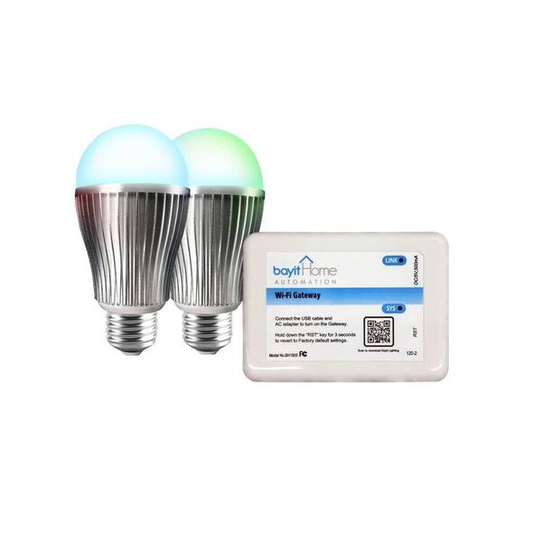Bayit Home Automation 60W Equivalent Connected Home Color Changing LED Light Bulb Starter Kit (2-Pack)