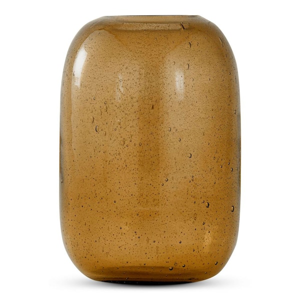 Aralyn 6.5 in. Amber Glass Cylinder Decorative Vase