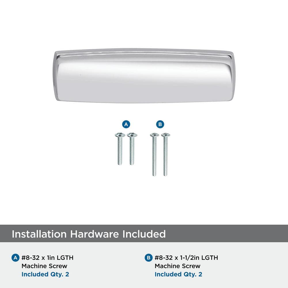 Polished Chrome 3-3/4" Cabinet Cup Pull with Mounting Hardware