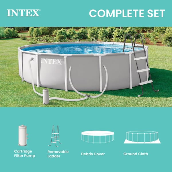 インフィニットフィジックス15P Intex Prism Frame 15 ft. x 42 in. Premium Round Above Ground Pool