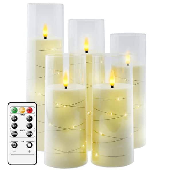 Ivory Flameless LED Candles with Timer Set of 5 TG-FC-5PIY - The