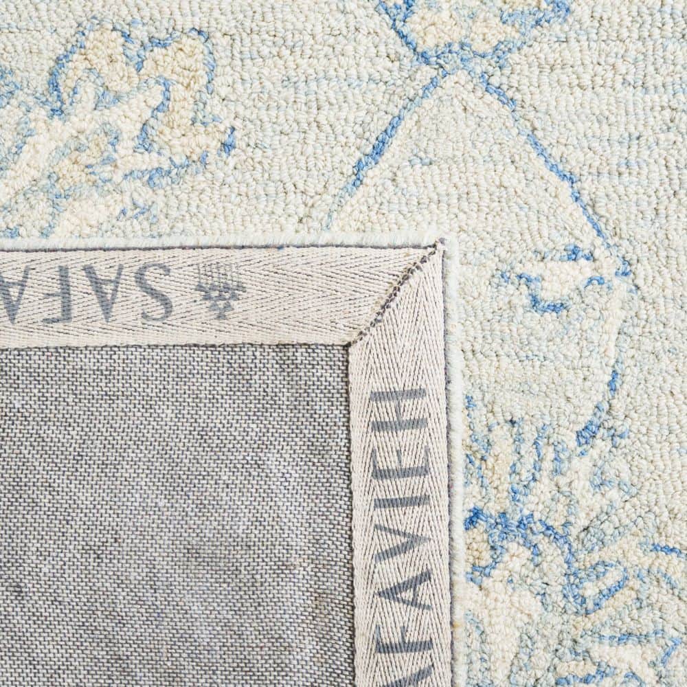 Handmade Blue Wool Medallion Tufted 8' x 10' Rug