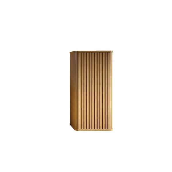 Modern 14.2 in. W x 11.4 in. D x 29.5 in. H Bathroom Storage Wall Cabinet in Natural Oak