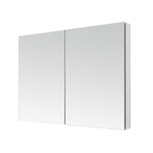 Royale 48 in. W x 30 in. H Rectangular Bi-view Medicine Cabinet with Mirror and 3X Removeable Magnifying Mirror