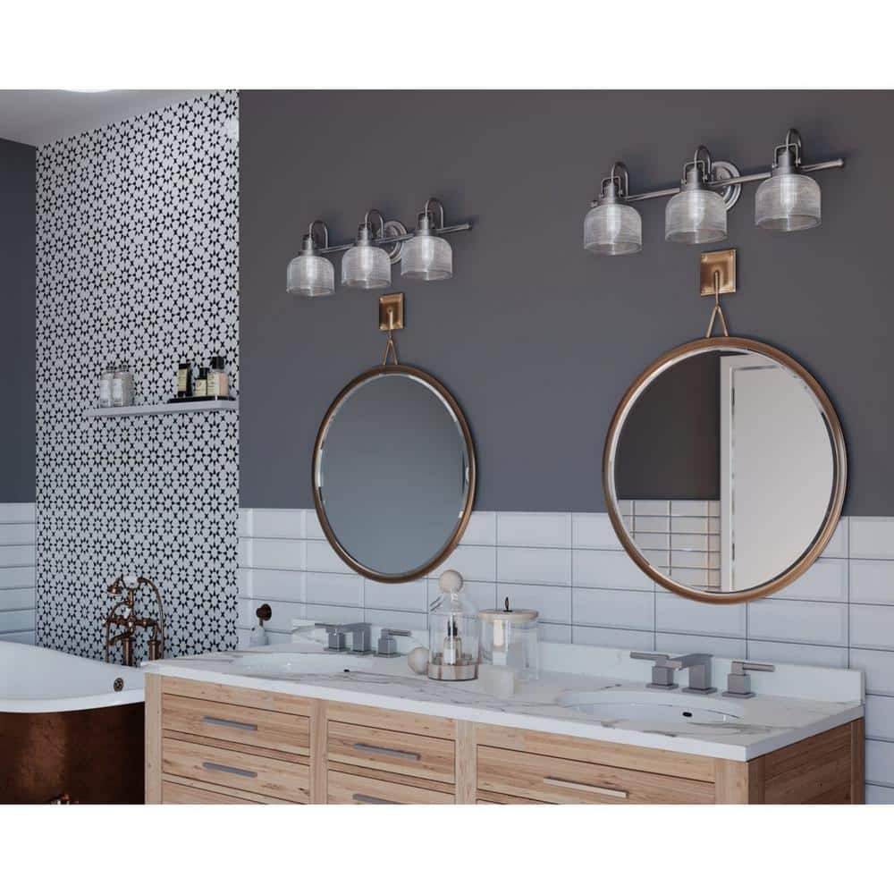 Archie Antique Nickel 3-Light 26.25" Bath & Vanity Fixture