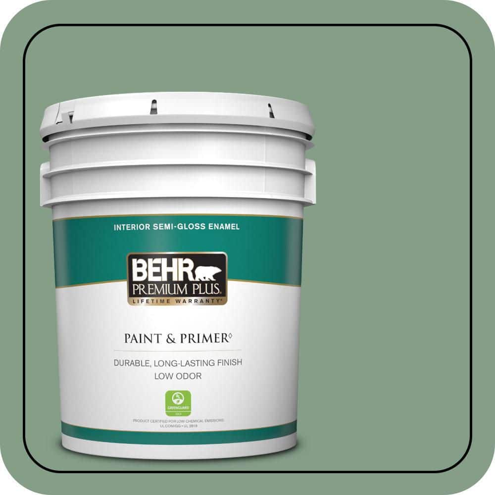 5 gal. #S410-5 Track Green Semi-Gloss Enamel Low Odor Interior Paint & Primer price history on PriceWatchPro