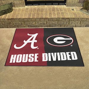 NCAA House Divided - Alabama / Georgia 33.75 in. x 42.5 in. House Divided Mat Area Rug