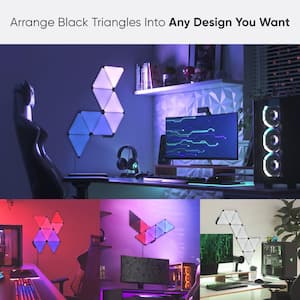 Shapes - Modular Lighting Black Triangles Smarter Kit RGBW LED Light Panels 6500K (9-Pack)