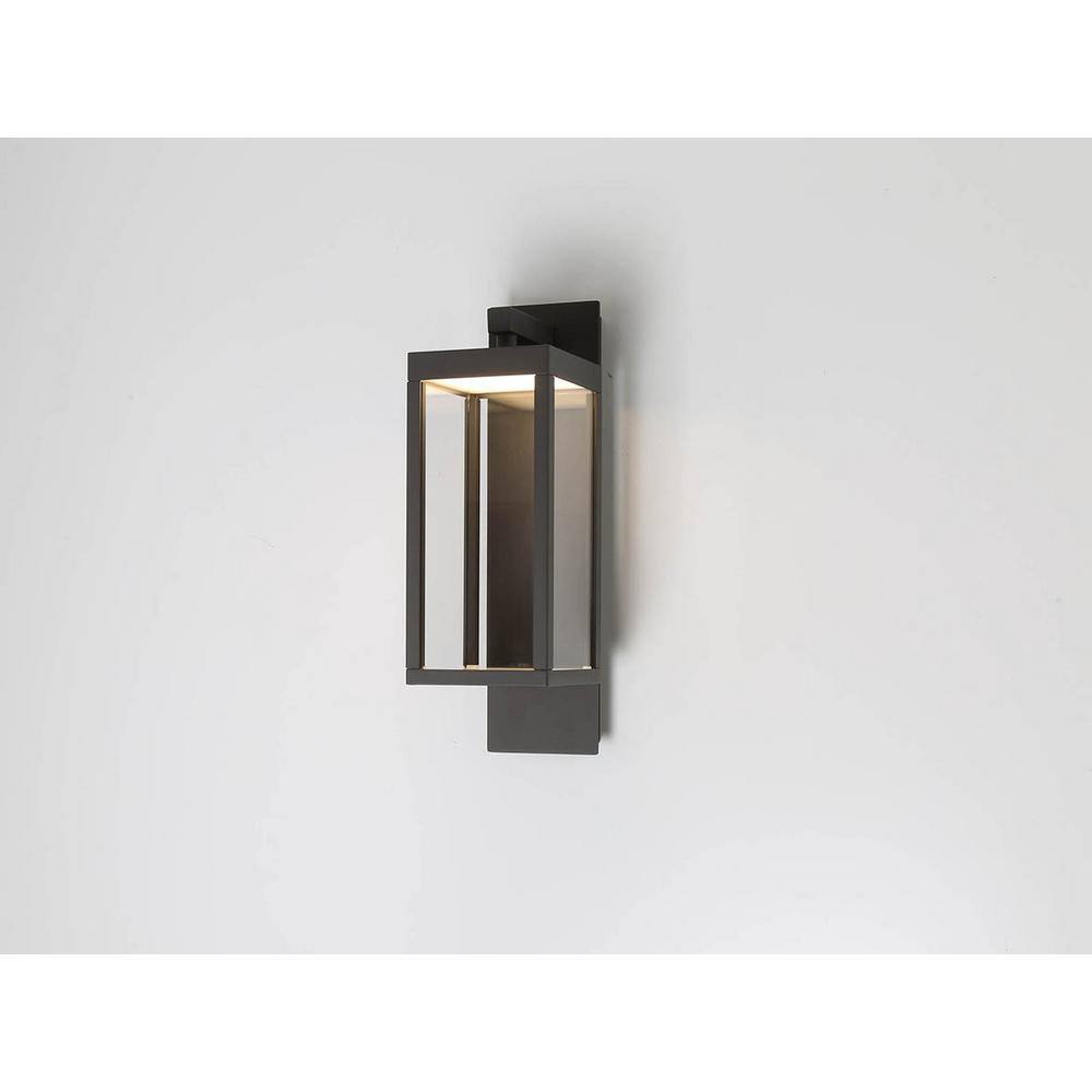 Graphite Grey LED Outdoor Wall Sconce with Clear Glass