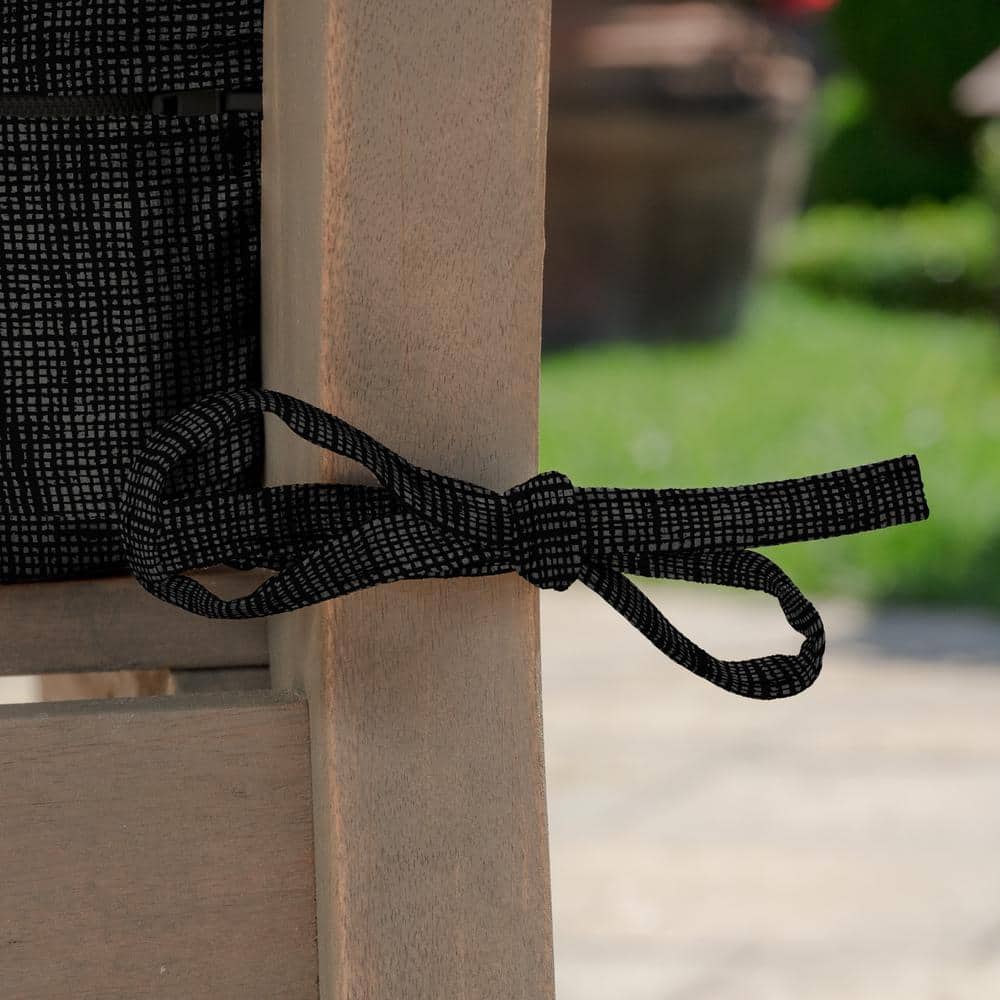 Black Polyester Outdoor Deep Seat Cushion with EverLuxe Fiberfill