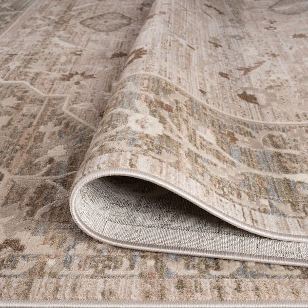 Solara 2 ft. x 3 ft. Ivory Medalion Scatter Rug