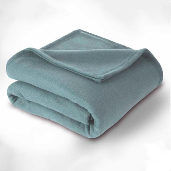 Martex Supersoft Fleece Dusty Blue Polyester Twin Blanket