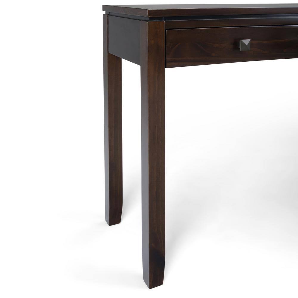 Mahogany Brown Solid Wood Console Table with Storage