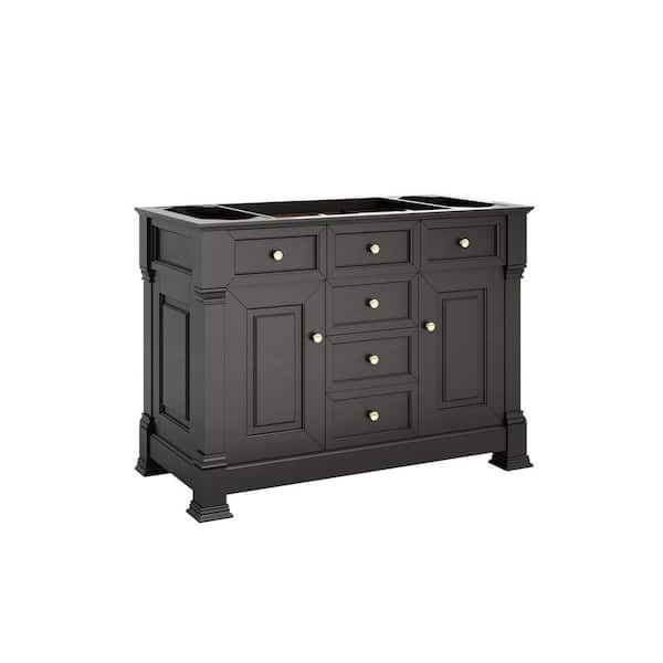 Brookfield 47.8 in. W x 23.4 in. D x 34.8 in. H Single Bath Vanity Cabinet without Top in Black Onyx