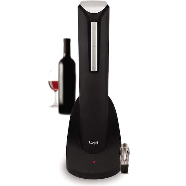 Unbranded Pro Electric Wine Bottle Opener with Wine Pourer, Stopper, Foil Cutter and Elegant Recharging Stand, in Black