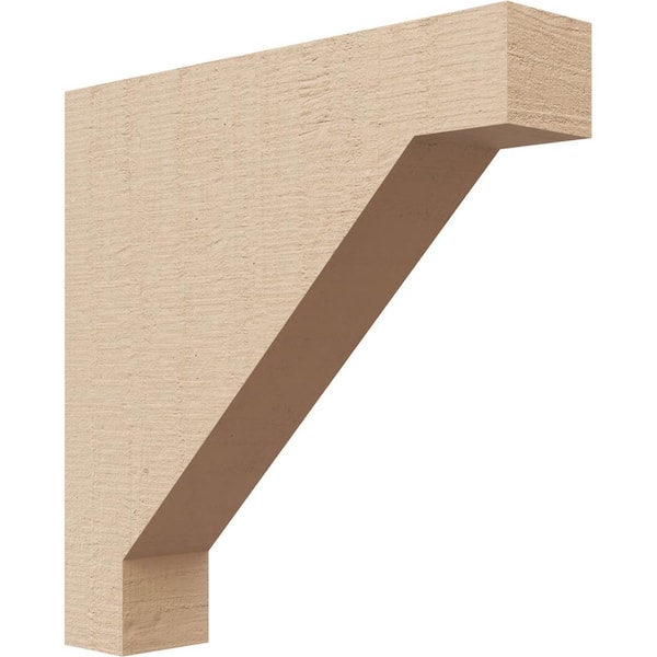 Ekena Millwork 2 in. x 10 in. x 10 in. Thin Burlington Rough Cedar Woodgrain TimberThane Corbel, Primed Tan