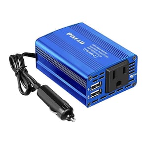 150-Watt Car Power Inverter DC 12-Volt to 110-Volt AC Converter with 3.1 Amp Dual USB Power Inverters in Blue