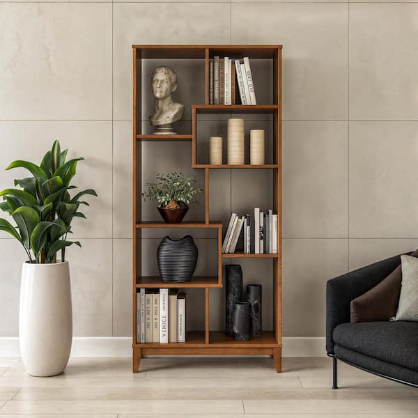33.2 in. H x 57.6 in. W x 15.4 in. D Vintage Walnut 8- Cube