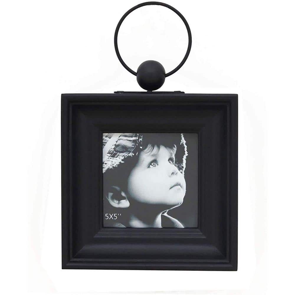PARISLOFT 5 in, x 5 in. Black Wood and Metal Wall Picture Frame 10039