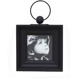 5 in, x 5 in. Black Wood and Metal Wall Picture Frame