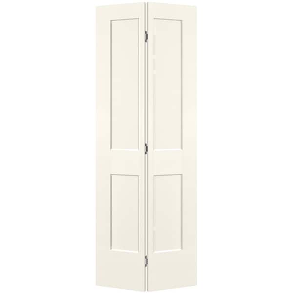 Masonite 30 in. x 80 in. 2-Panel Logan Hollow Core Ivory Keys Molded Composite Bi-Fold Door