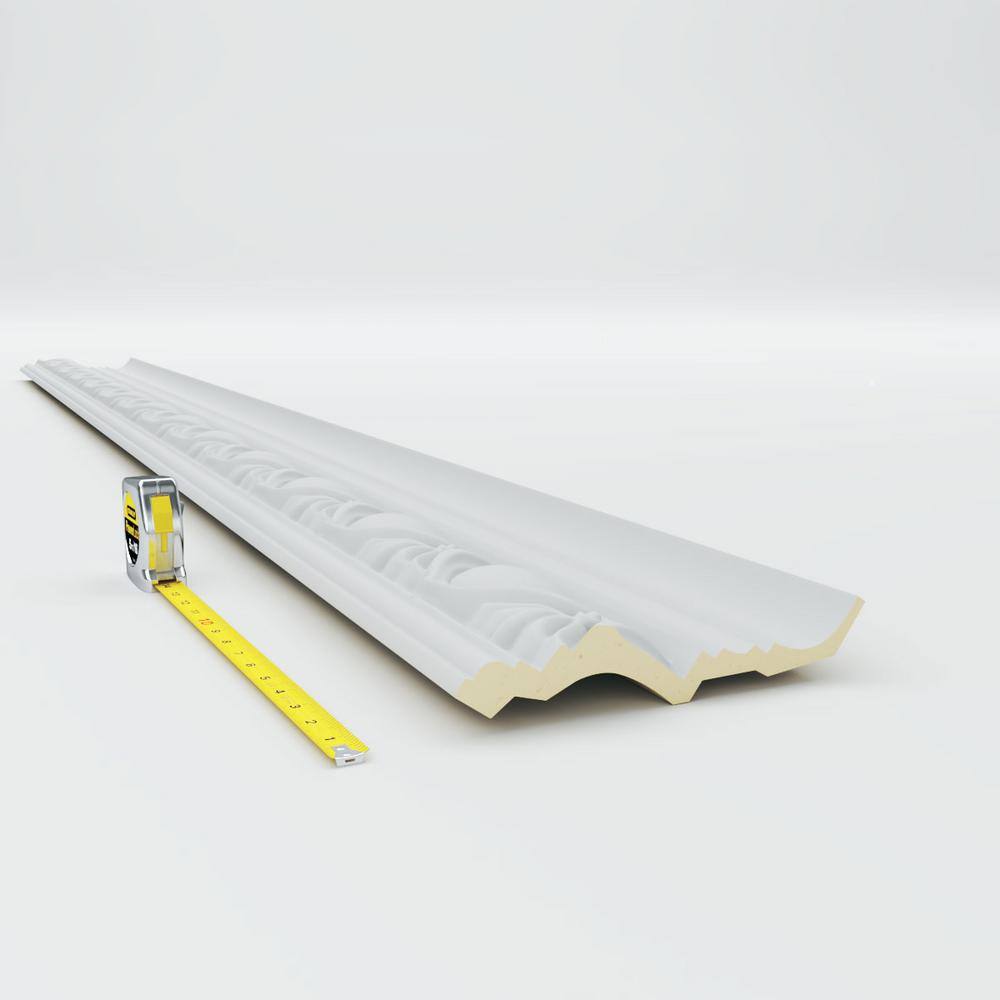 White Polyurethane Traditional Crown Moulding 7 3/8"H x 12"L
