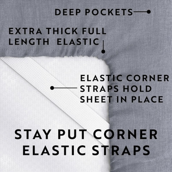 Extra Deep Pocket Fitted Sheet Elastic Corner Straps Fitted Sheets